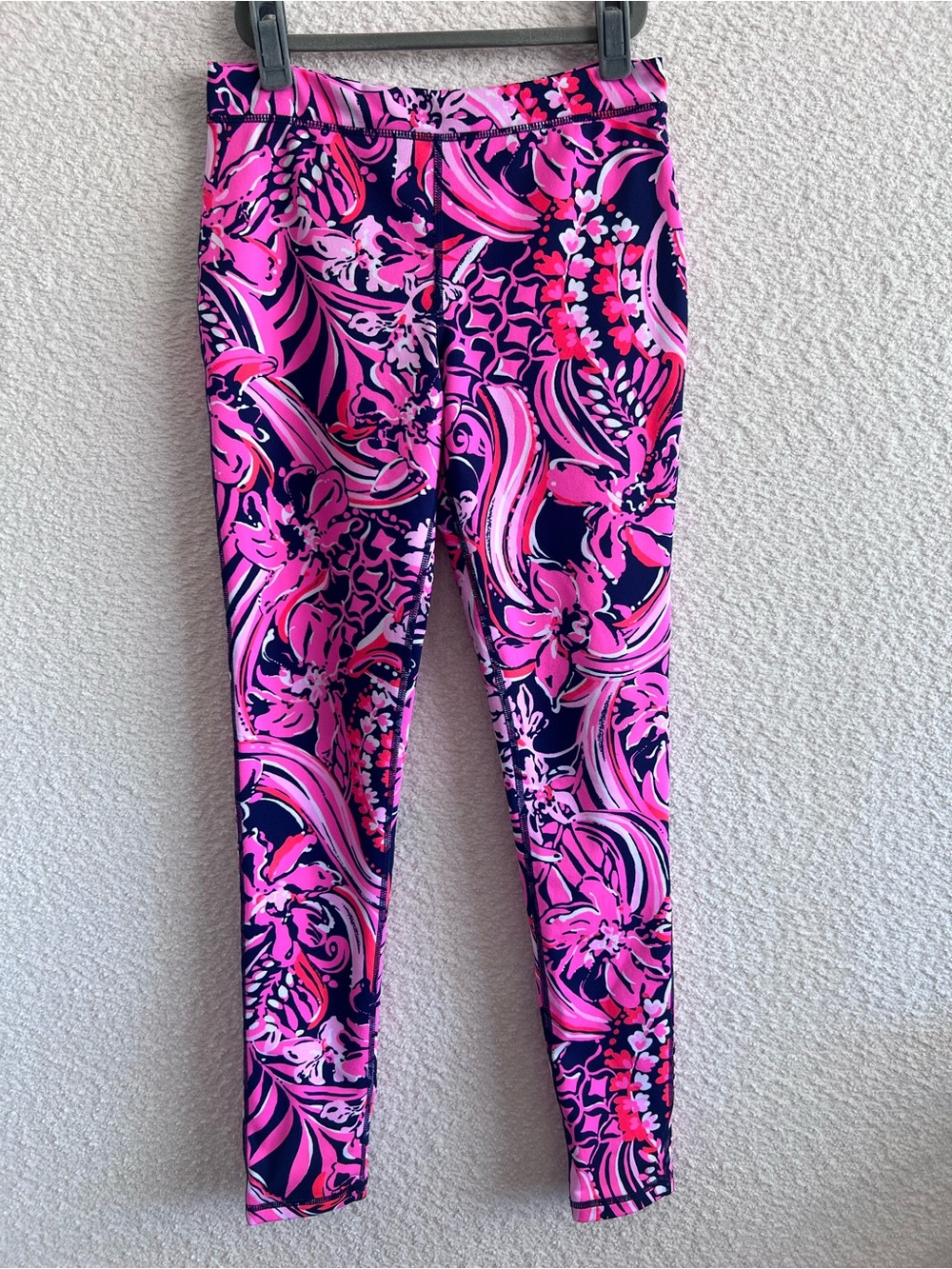 Lilly Pulitzer Girls Mini‎ Weekender Flirty Fins Feathers Leggings Size XL 12/14